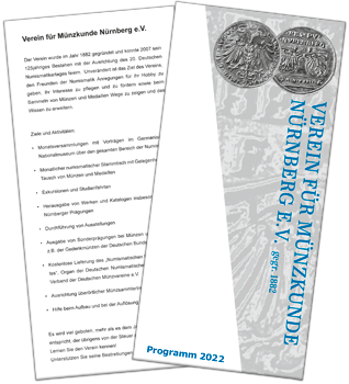 Jahresprogramm 2022 - Verein für Münzkunde Nürnberg e.V. gegr. 1882